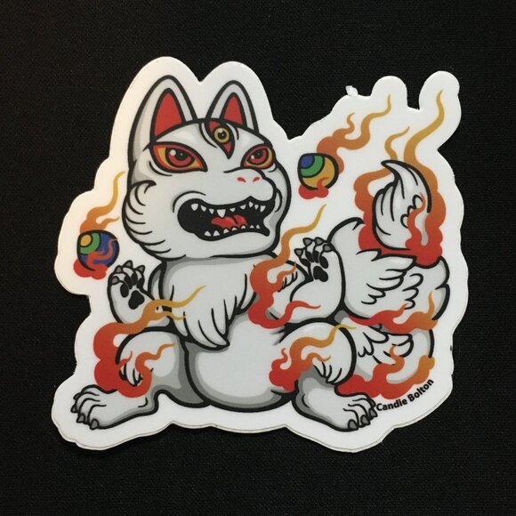 5/$25 Retro Kitsune and Floating Eyeballs Decal Sticker #2 - Picture 2 of 3